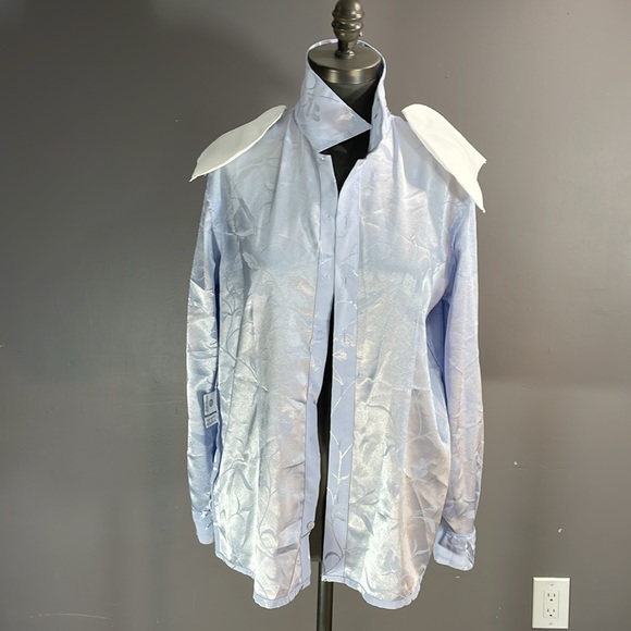 Periwinkle blue blouse size 16 UK (size 12 US) - Picture 11 of 17